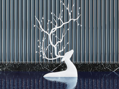 现代梅花鹿雕塑