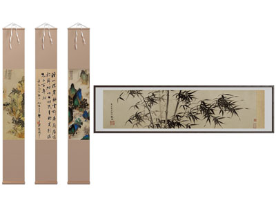 新中式挂画 长条挂画 国画 走道挂画