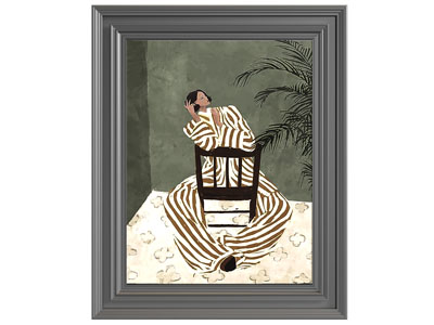 中古挂画 画框 油画
