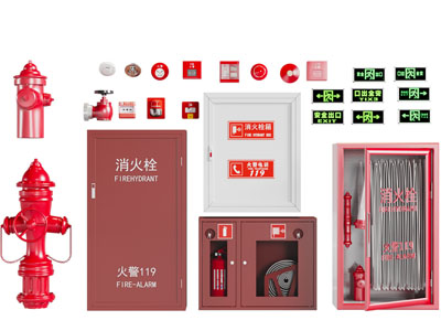 灭火器 消防栓 安全出口 消防标识