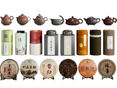 新中式紫砂茶壶 茶叶罐 茶饼