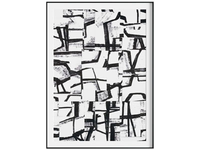 现代装饰画 黑白抽象画