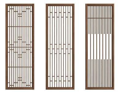 新中式 隔断 屏风 花格 木隔断