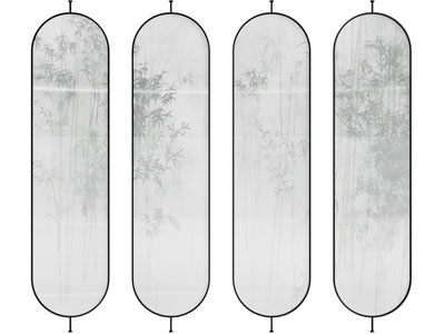 侘寂中古玻璃隔断竹子
