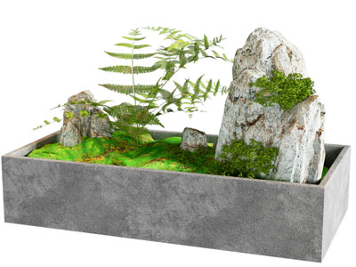 现代假山绿植小品