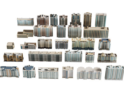 现代高层建筑 多层住宅小区楼房 鸟瞰高楼大厦 城市建