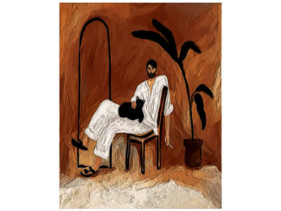 极简现代挂画 卧室挂画 侘寂挂画 男士挂画 水彩画 法式中古挂画