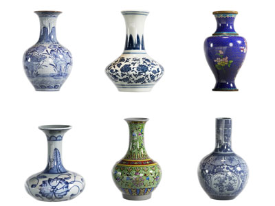 中式新中式花瓶 陶瓷花瓶 青花瓷花瓶 瓷器 陶瓷器皿 陶瓷罐子
