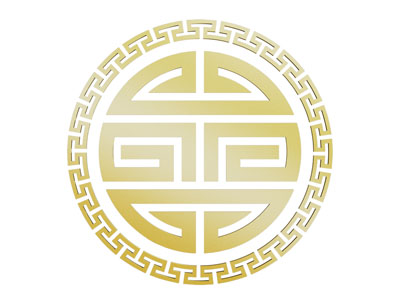 中式圆形雕花