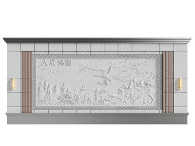 影背大展宏图浮雕景墙