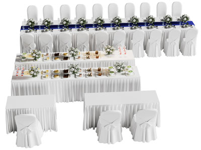 现代餐桌椅组合甜品晚宴桌