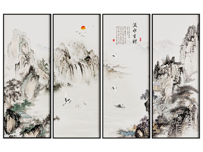 新中式淡雅山水风景装饰画