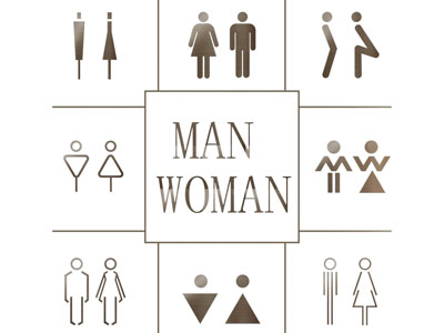 现代男女卫生间导视牌