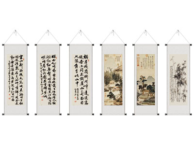 新中式卷轴字画挂画