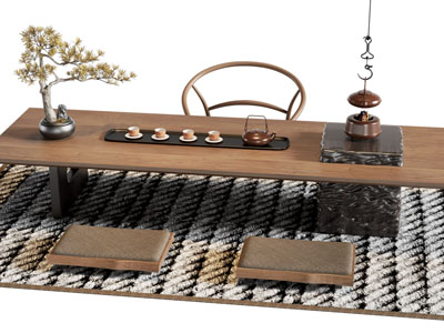 新中式中式茶桌椅 茶台 茶具 吊壶