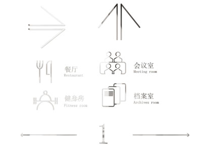 现代箭头 指示牌 门牌