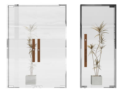 极窄双开门 边框玻璃门