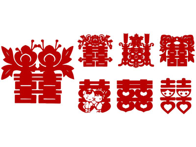现代双喜结婚婚庆素材剪影