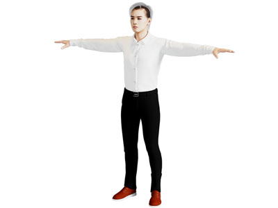 现代帅气年轻男人白衬衫