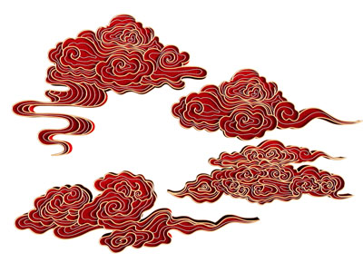 中式祥云云朵墙饰挂件
