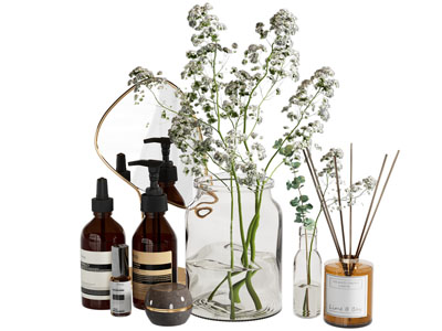 现代花瓶花卉 香薰 摆件组合