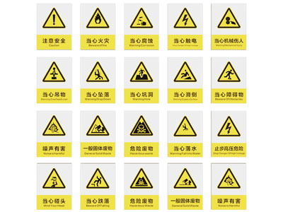 现代安全警示标志 标识牌 安全标志 安全警示 标志图标