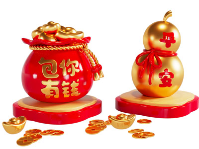 新中式福袋 葫芦美陈 摆件组合