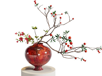 花艺 新中式插花 枯枝插花