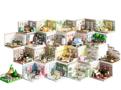 现代卡通住宅玩具