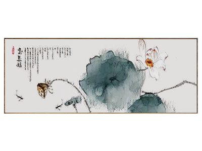 新中式山水画纹理装饰画