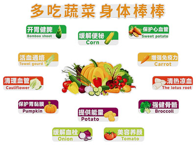 现代蔬菜营养科普图 墙饰