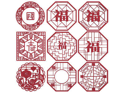中式挂件 剪纸 墙饰