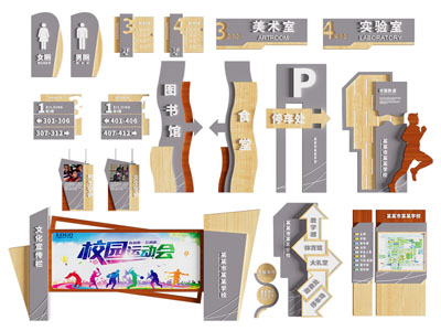 现代指示牌 门牌 路标