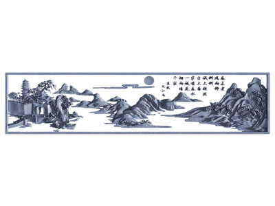 新中式山脉浮雕 装饰挂画