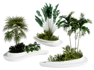 树池 植物堆 花坛 花池 树池 户外椅