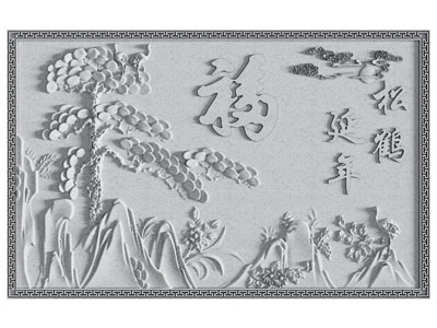 中式浮雕 雕刻 松鹤延年