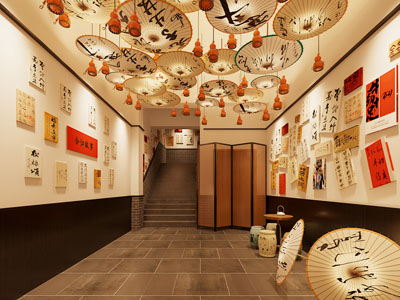 新中式餐厅过道