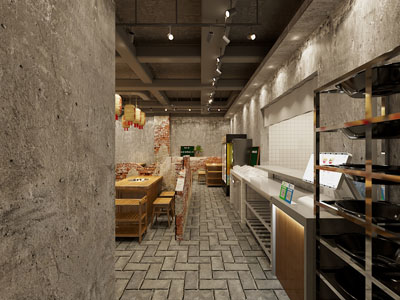 工业风螺蛳粉火锅店
