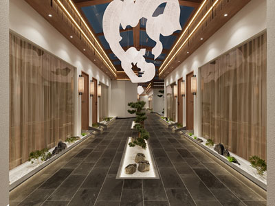 新中式酒店走廊过道