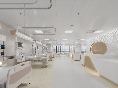 现代医院重症监护室（ICU）普通病房区