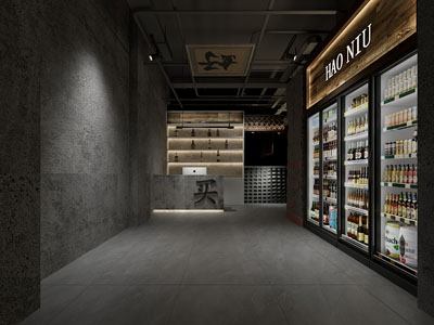 工业烤肉店 烤肉店门厅 收银台