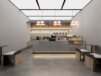 现代奶茶店 咖啡店 收银前台