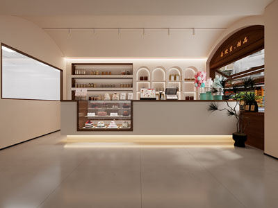 奶油简约甜品面包店 蛋糕店