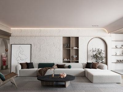宅寂布艺转角沙发组合