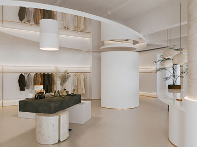 现代服装店 现代服装店 女装店 服装展示架 展示台