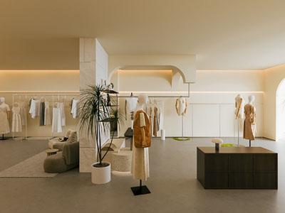 现代服装店 服装店 女装店 衣服展示架 试衣间 服装模