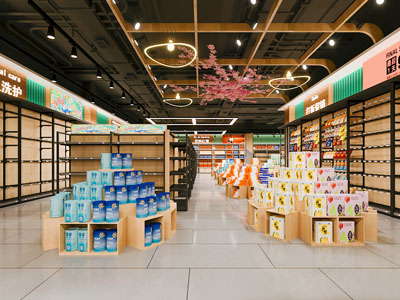 现代超市 商场 卖场 便利店 鲜奶区 粮油区 杂粮区