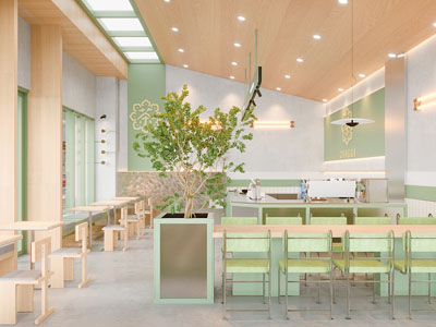 现代新中式奶茶店