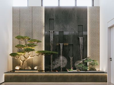 现代新中式家装景观园艺小品