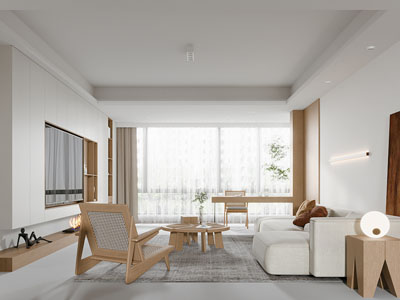 侘寂风客厅餐厅